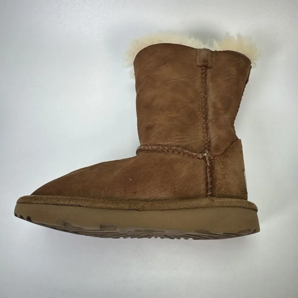 Ugg Boots Girls 9 Pala Toddler Chestnut Brown Lace-up Bow Pull On 1017737T w Box